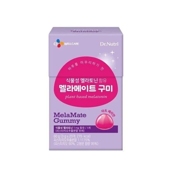 CJ WELLCARE, MelaMate Gummy, Жувальні Мармеладки з Рослинним Мелатоніном для Здорового Сну, 50 мармеладок