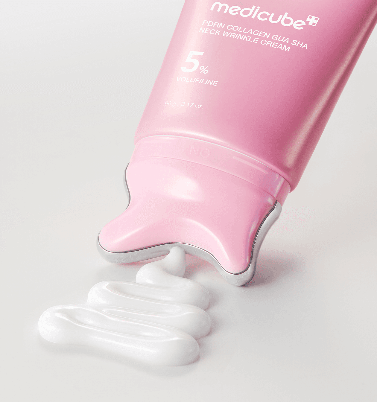 Medicube, PDRN Collagen Gua Sha Neck Wrinkle Cream, Крем із PDRN, колагеном і 5% Volufiline™ та вбудованою гуаша-насадкою для шиї й декольте, 50 мл