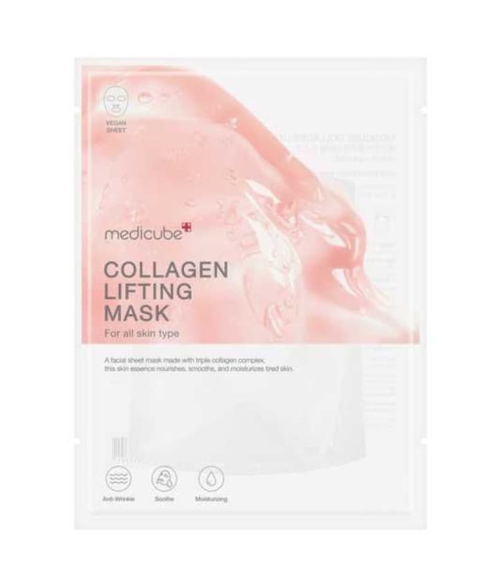 Medicube, Collagen Lifting Mask, Тканинна Маска з Потрійним Колагеном для Ліфтингу та Пружності Шкіри