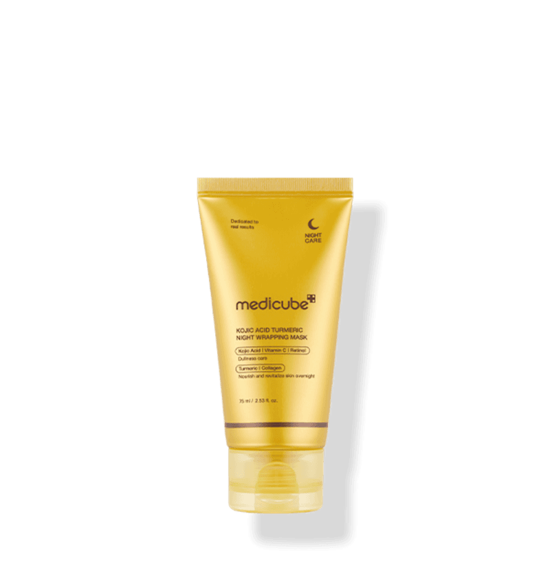 Medicube, Kojic Acid Turmeric Night Wrapping Mask, Нічна Маска-Плівка з Коєвою Кислотою для Покращення Нерівного Тону та Сяяння Шкріи, 75 мл