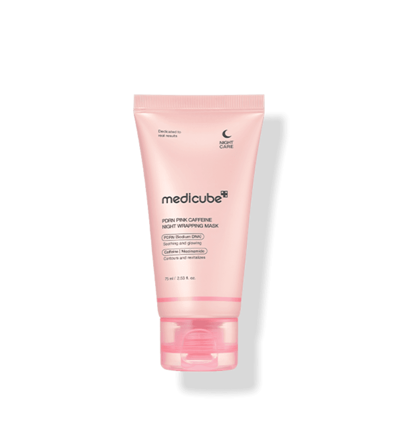 Medicube, PDRN Pink Caffeine Night Wrapping Mask, Нічна Маска-Плівка з PDRN та Кофеїном Проти Набряклості та Тьмяності, 75 мл