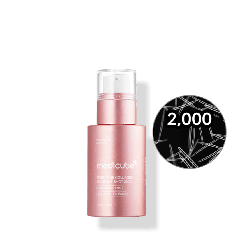 Medicube, PDRN Pink Collagen Exosome Shot 2000, Сироватка-Шот з PDRN та Екзосомами для Регенерації та Glass Skin Ефекту, 30 мл