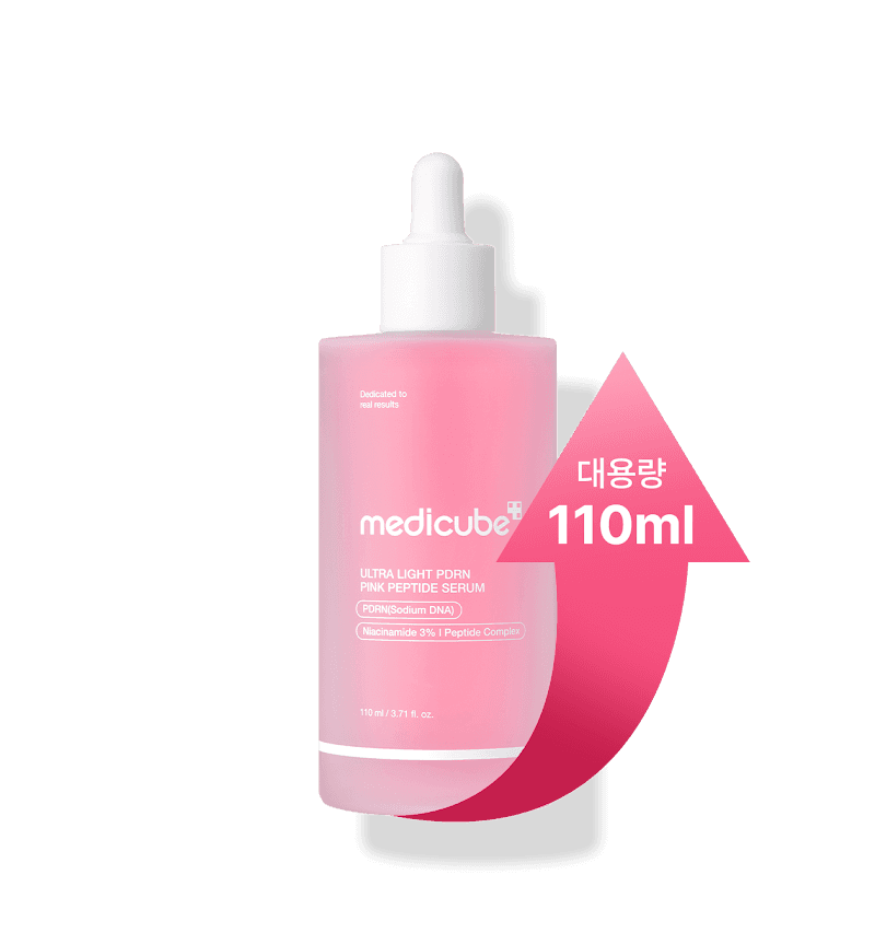 Medicube, Ultra Light PDRN Pink Peptide Ampoule, PDRN Рожева Ультралегка Пептидна Ампула для Еластичності Шкіри, 110 мл