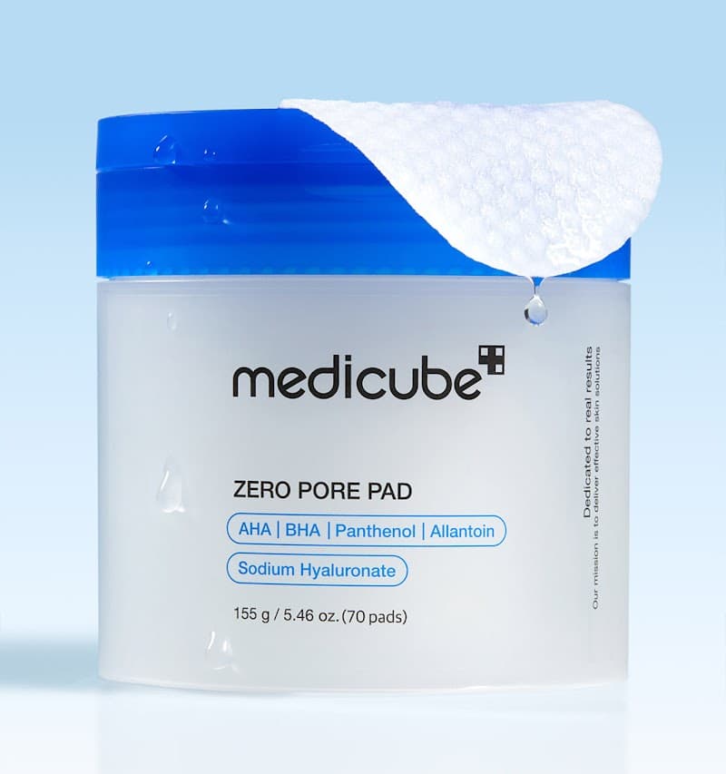 Medicube, Zero Pore Pad 2.0, Двосторонні Тонер-Пади з AHA BHA для Звуження Пор та Зменшення Чорних Цяток, 70 педів