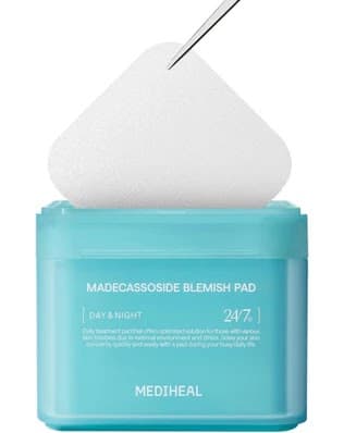Mediheal, Madecassoside Blemish Pad, Заспокійливі Тонер-Пади з Мадекасосидом Проти Почервонінь та Постакне, 100+100 Падів